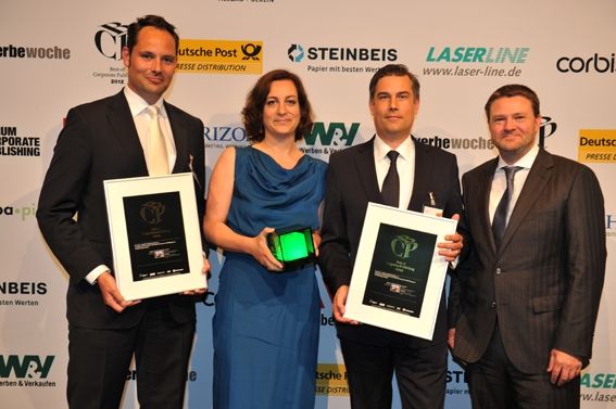 Peter Rosken (Audi), Sandra Harzer-Kux (Corporate Editors), Martin Primus (Audi) und Christian Krug (Corporate Editors)