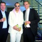 Marco Nussbaum, Co-Founder und CEO prizeotel; prizeotel-Designer Karim Rashid; Dr. Matthias Zimmermann, Co-Founder prizeotel