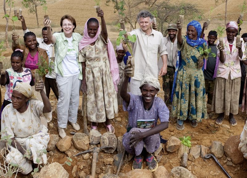 Jacques Rocher, Präsident der Fondation Yves Rocher, in Äthiopien