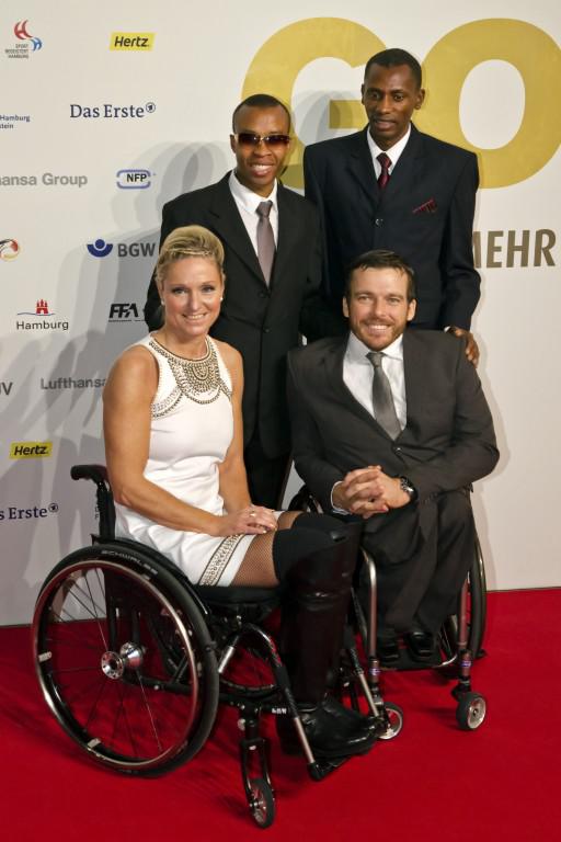 Kirsten Bruhn, Kurt Fearnley, Henry Wanyoike und Guide Joseph Kibunja