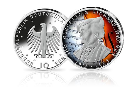 10-Euro-Münze Richard Wagner als colorierte Sonderausgabe
