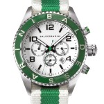 Chronograph MUC 2011, Edelstahl, Mineralglas, Textilarmband, 10 ATM, Datumsanzeige, Stoppfunktion, 279,- €