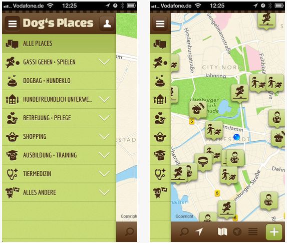 Dog's Places App fürs iPhone | Dog's Places App fürs iPhone