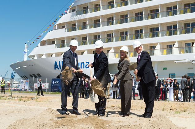 AIDA Cruises feiert ersten Spatenstich für 3. Kreuzfahrtterminal