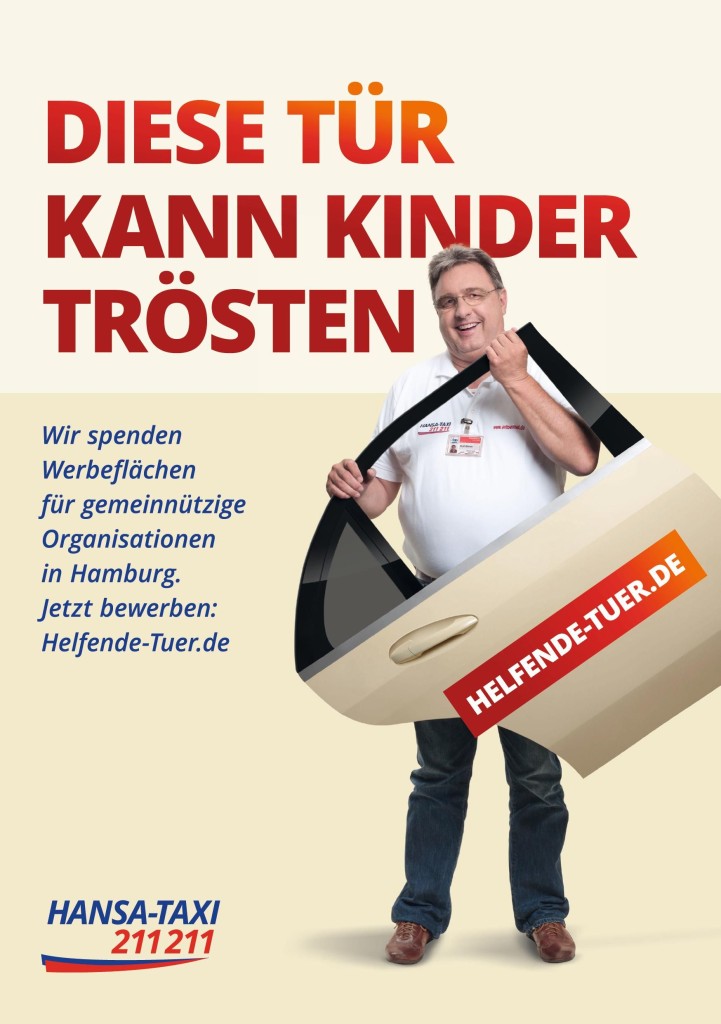Auf 600 Türen von 300 Hansa-Taxis können soziale Organisationen für ihre Arbeit werben