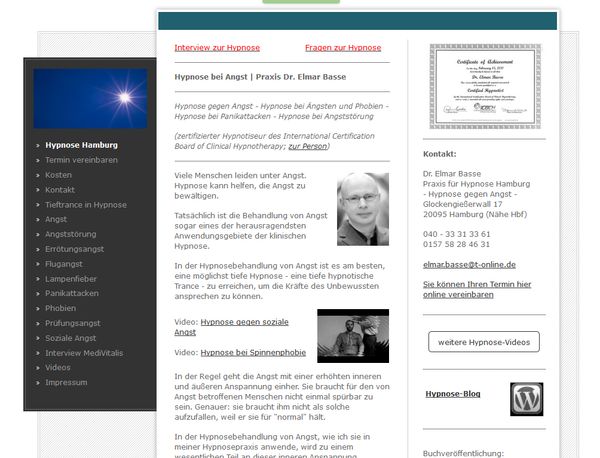 Screenshot Website Elmar Basse | Screenshot Website Elmar Basse