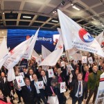 Internationale Tourismus Börse in Berlin 2015_ Hamburg Stand: Hamburg Empfang mit Flash Mob für Hamburger Olympiabewerbung - mit Unterstützung der anderen Norddeutschen Stande