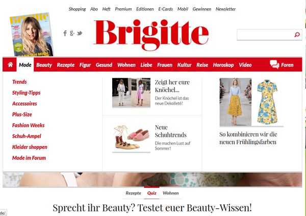 Deutschlands Frauen lesen Brigitte