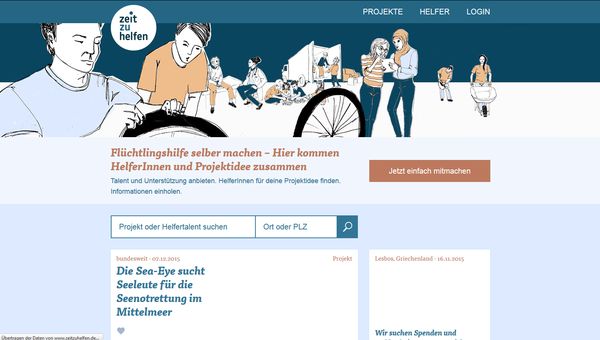 Die Website zeitzuhelfen.de bringt Helfer und Hilfesuchende zusammen