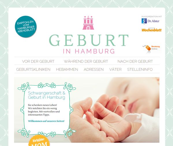 Das Hamburger Schwangerschafts- und Geburtsportal "Geburt in Hamburg"