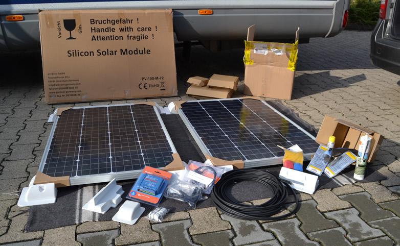 Solaranlage für ein Wohnmobil