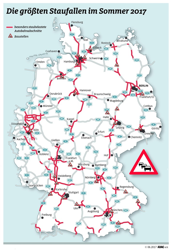 ADAC-Stauprognose für das Wochenende 