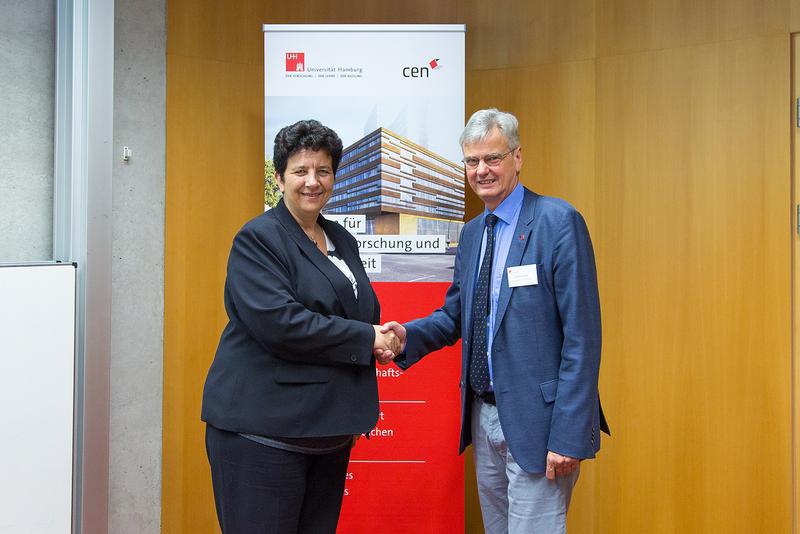 Wissenschaftsministerin Frédérique Vidal und Prof. Dr. Jan Louis, Vizepräsident der Universität Hamburg (UHH/Dingler)