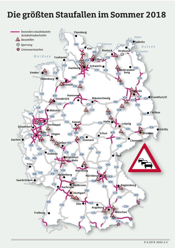 ADAC Stauprognose für 20. bis 22. Juli | Die Stausituation auf Deutschlands Autobahnen
