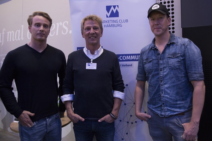 Christoph Kastenholz (Pulse Group), Peter Brawand (Marketing Club Hamburg e.V.) und Hendrik Martens