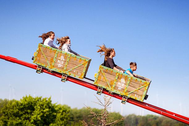 Karls K2-Achterbahn in Fahrt
