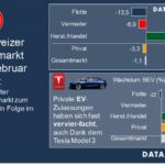 Pkw-Neuzulassungen auch im Februar 2019 in der Schweiz