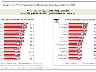 Ausgewählte Preisentwicklungen in Orten im Hamburger Umland - Januar 2020 bis Juli 2020