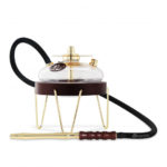 Luxus-Glas-Shisha mit Holzsockel