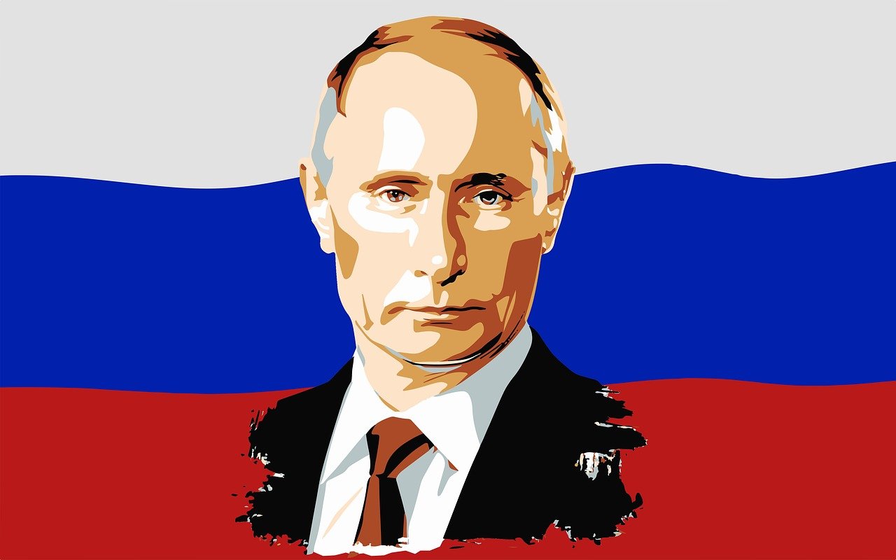 Putin vor russischer Flagge