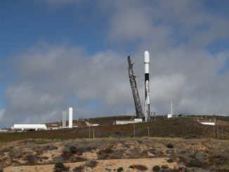 Falcon 9 Rakete auf der Vandenberg Space Force Base in Kalifornien