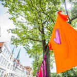 Wäscheleinendekoration im Malerwinkel