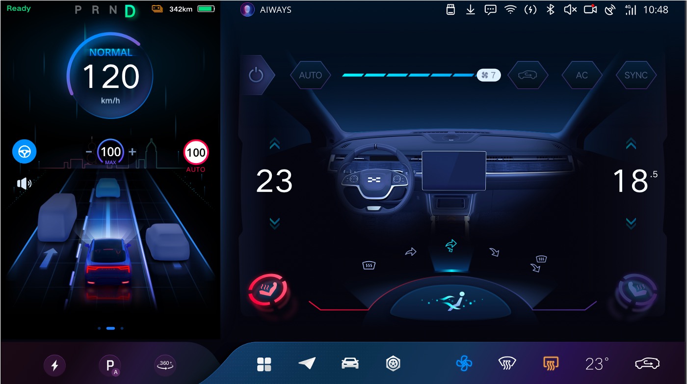 Infotainment des Aiways U6 SUV-Coupé