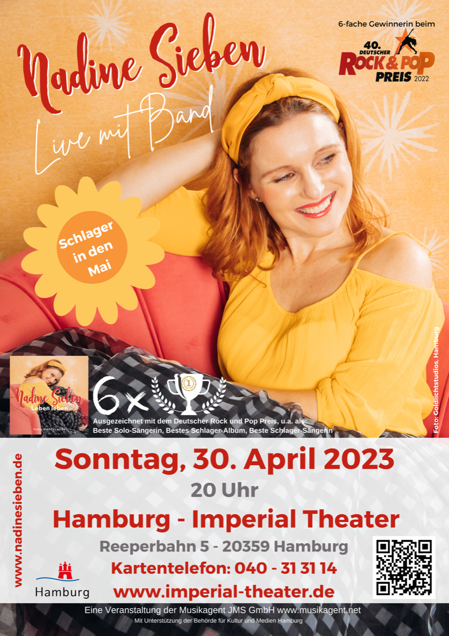 Plakat: Nadine Sieben live mit Band in Hamburg