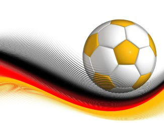 Fussball vor den Deutschlandfarben