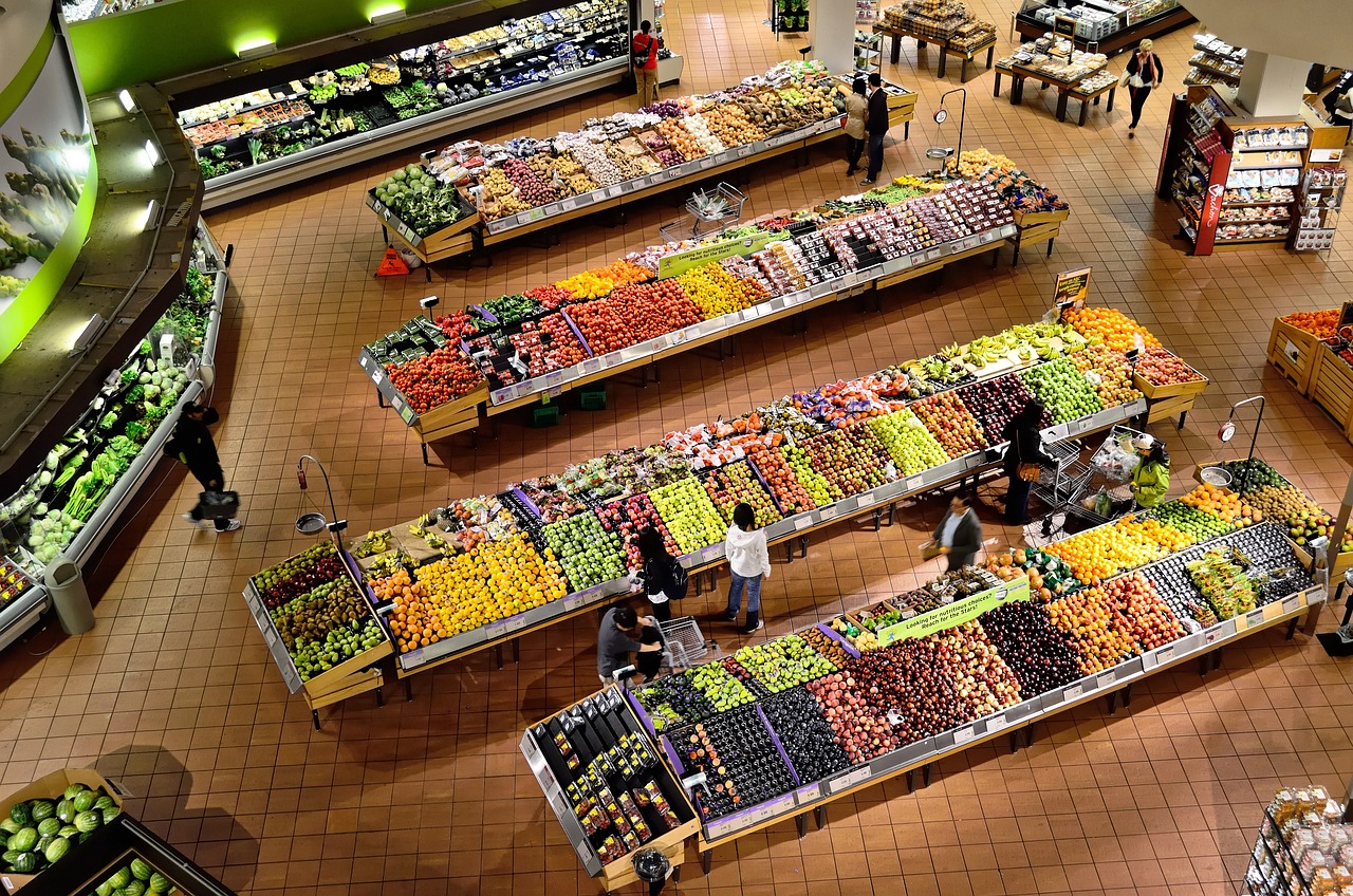 im Supermarkt von oben