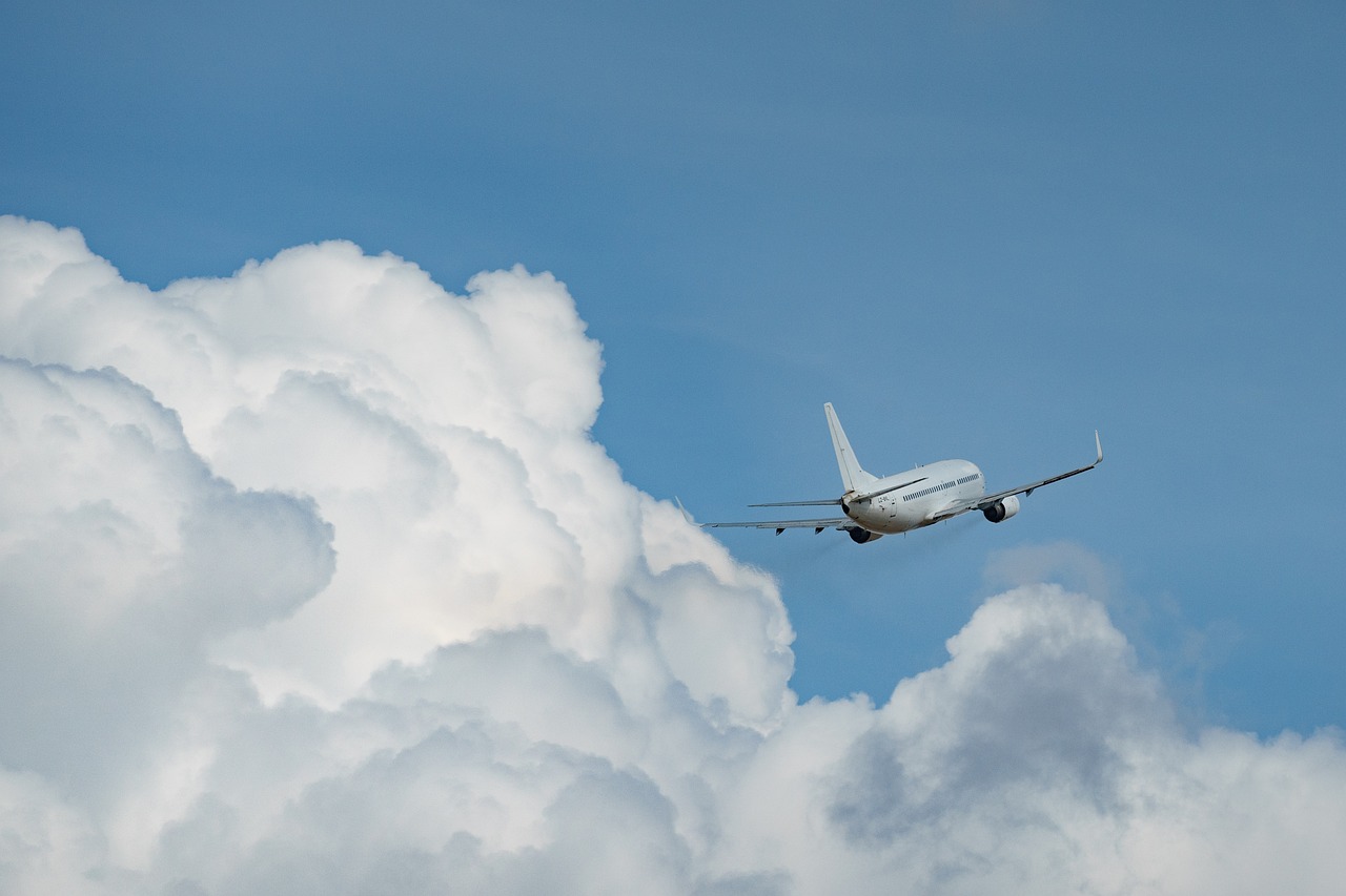 Flugzeug in den Wolken