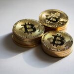 Bitcoin-Münzen-Stapel