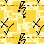 Gelbe Quadrate und Kreuze, Fragezeihen un Haken