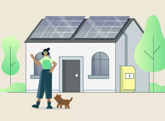 Grafik Solarpanele auf dem Dach | Grafik Solarpanele auf dem Dach