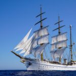 Segelschulschiff Gorch Fock mit gesetzten Segeln