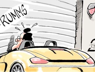 Garagentorunfall mit Porsche