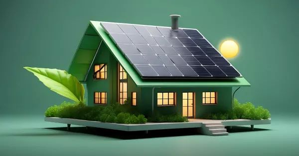Grünes Haus mit Solarenergieanlage | Grünes Haus mit Solarenergieanlage