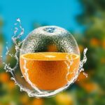 Halbe Orange in Glaskugel