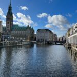 Hamburgs innenstadt mit den Alsterarkaden und der Mönckebergstrasse