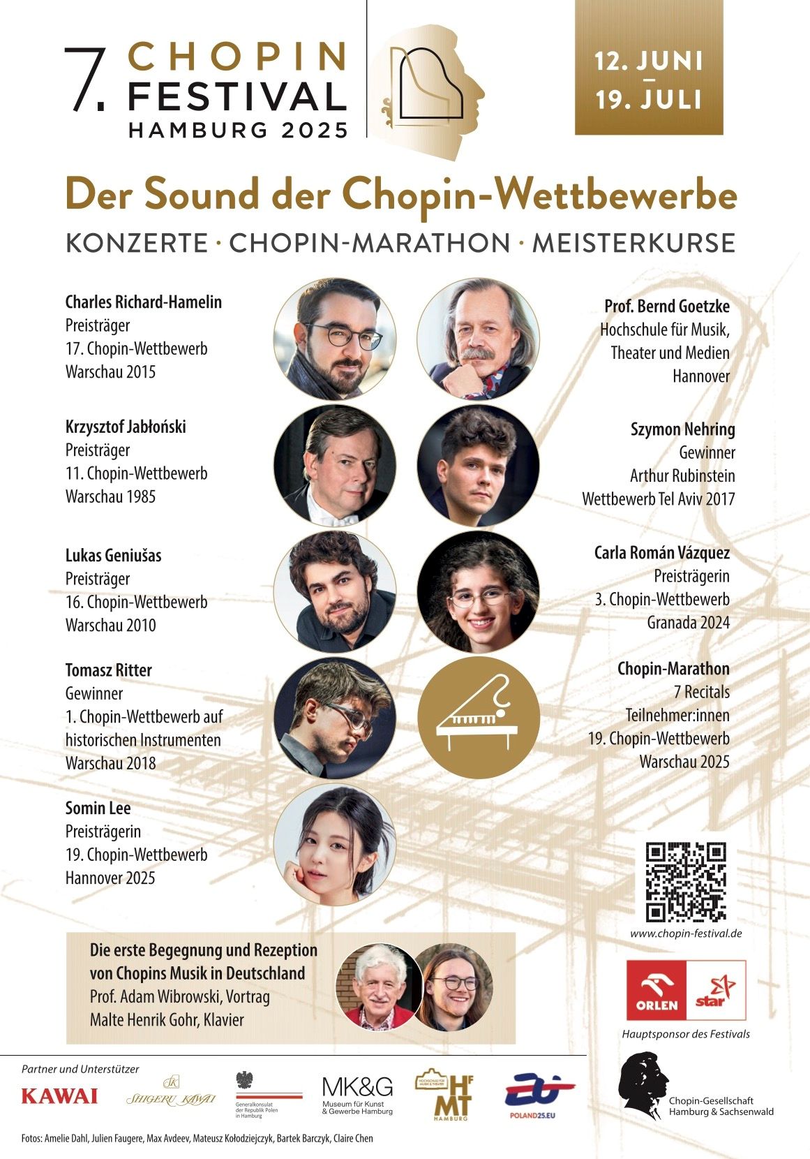 Plakat des siebten Chopin Festivals Hamburg