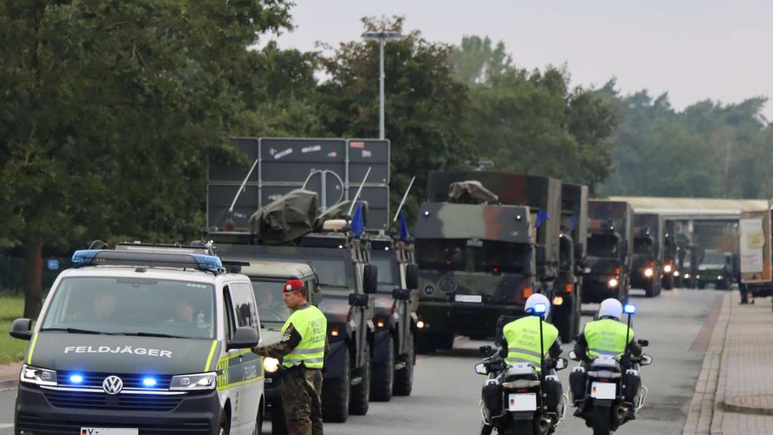 Bundeswehrkonvoi auf Straßen in Sachsen Brandenburg Mecklenburg-Vorpommern und Schleswig-Holstein erwartet | Marschkolonne der Bundeswehr
