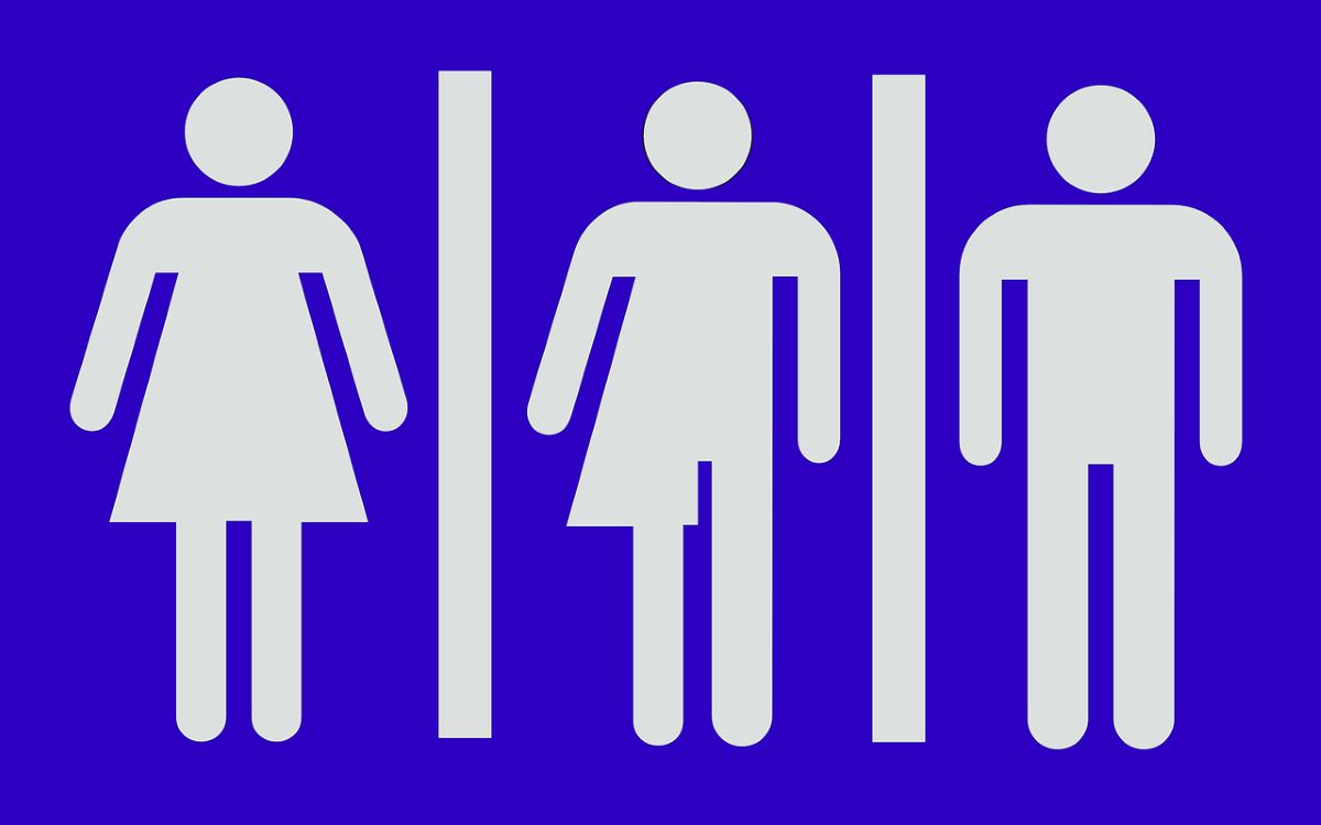 Mann Frau Binär auf Blau | Mann Frau Binär auf Blau
