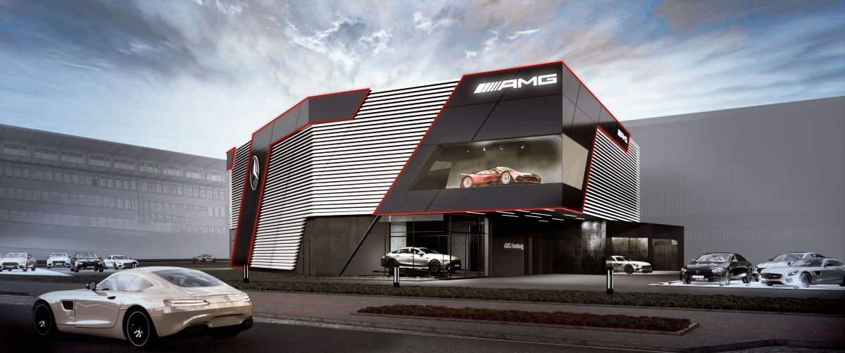AMG Brand Center Hamburg Street View | Das neue AMG Brand Center Hamburg