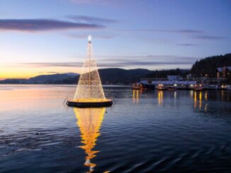 Der schwimmende Weihnachtsbaum auf dem Wörthersee