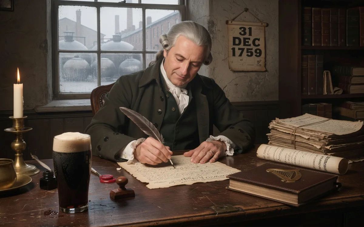 Arthur Guinness unterschreibt den Pachtvertrag über 9.000 Jahre