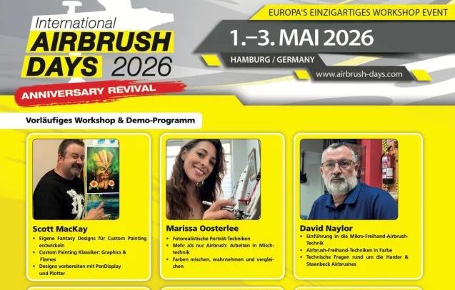 Das wird bunt: International Airbrush Days 2026 im Mai in Hamburg
