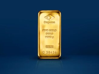 1000 g Degussa Goldbarren gegossen