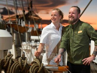 Maik Albrecht und Franziska Pauli an Bord