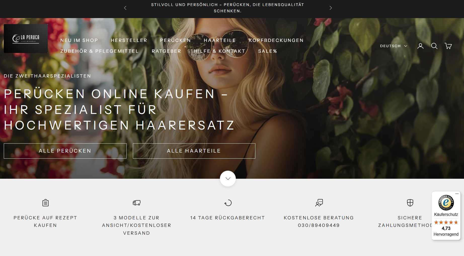 Perücken online bestellen auf Rezept