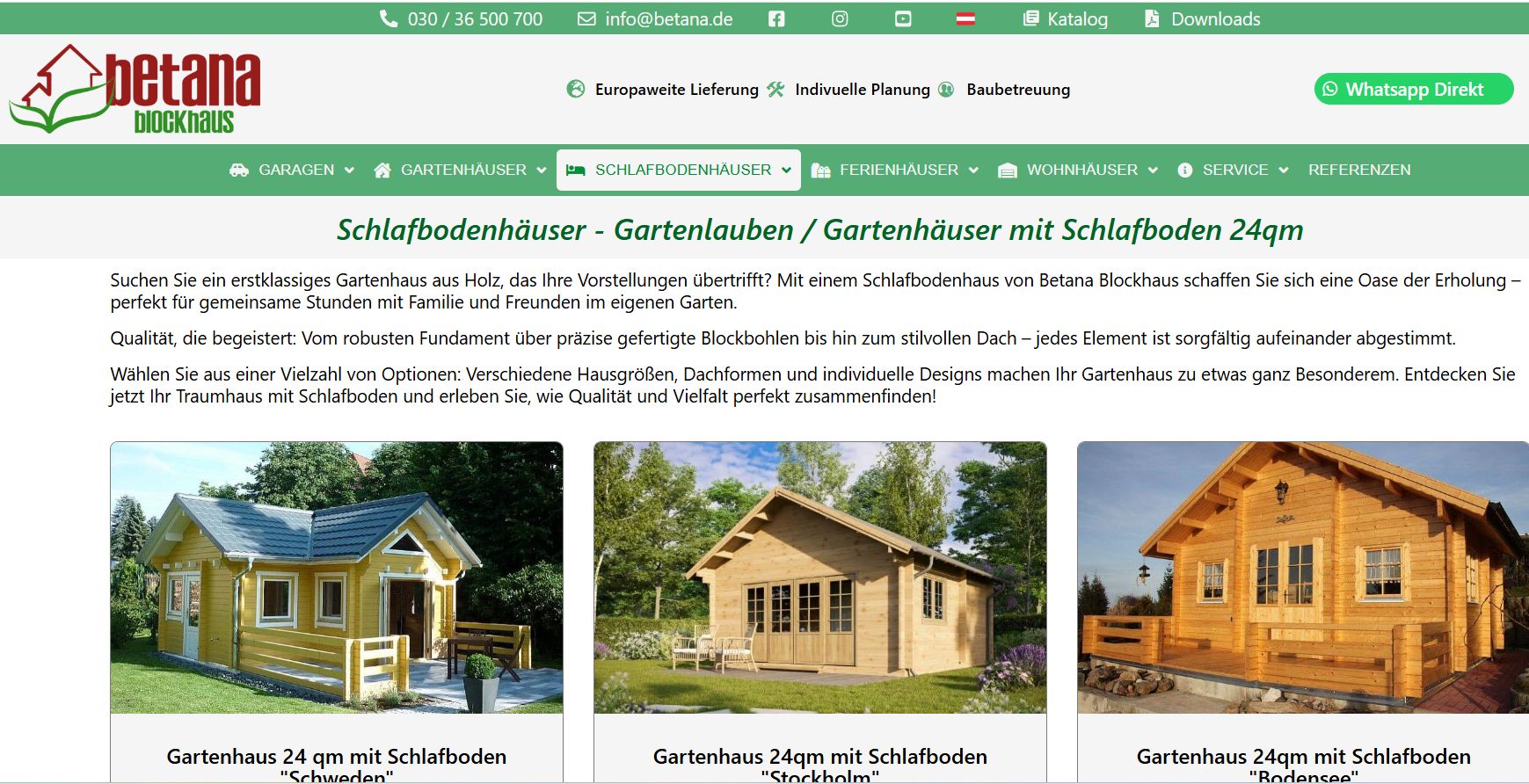 Gartenhäuser aus Holz